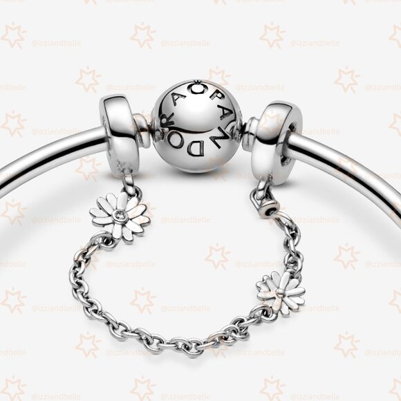 Pandora Daisy Flower Safety Chain Charm - Picture 3 of 4